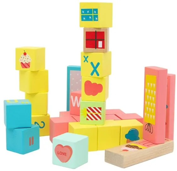 Classic World Wooden Sweet Cube Building Blocks